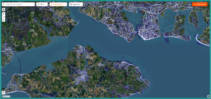 Walking hotspots in the Solent